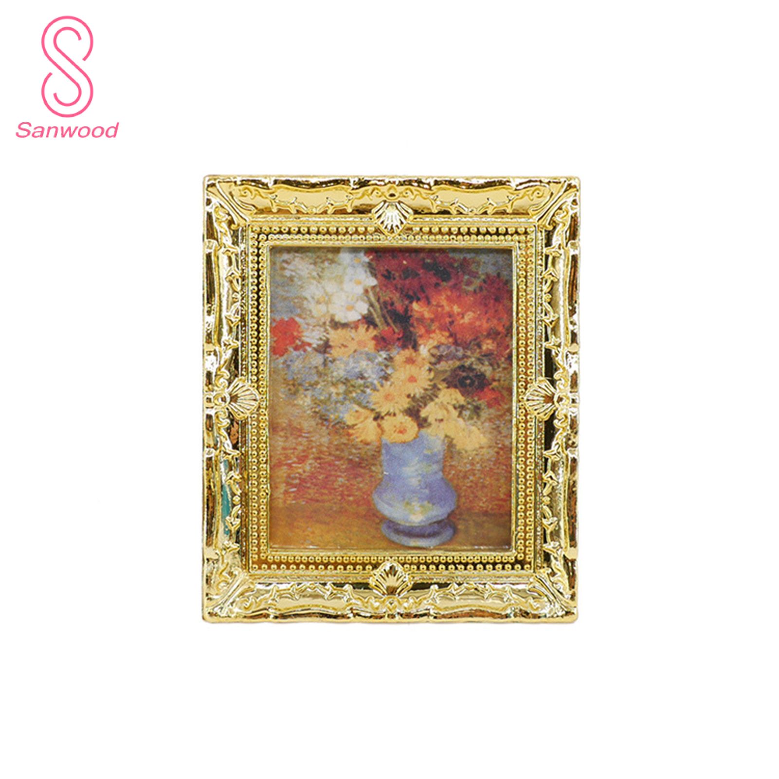 Dollhouse Mural High Simulation Props Supplies Vintage Mini Wall Picture Kids Gift for Dollhouse Scene