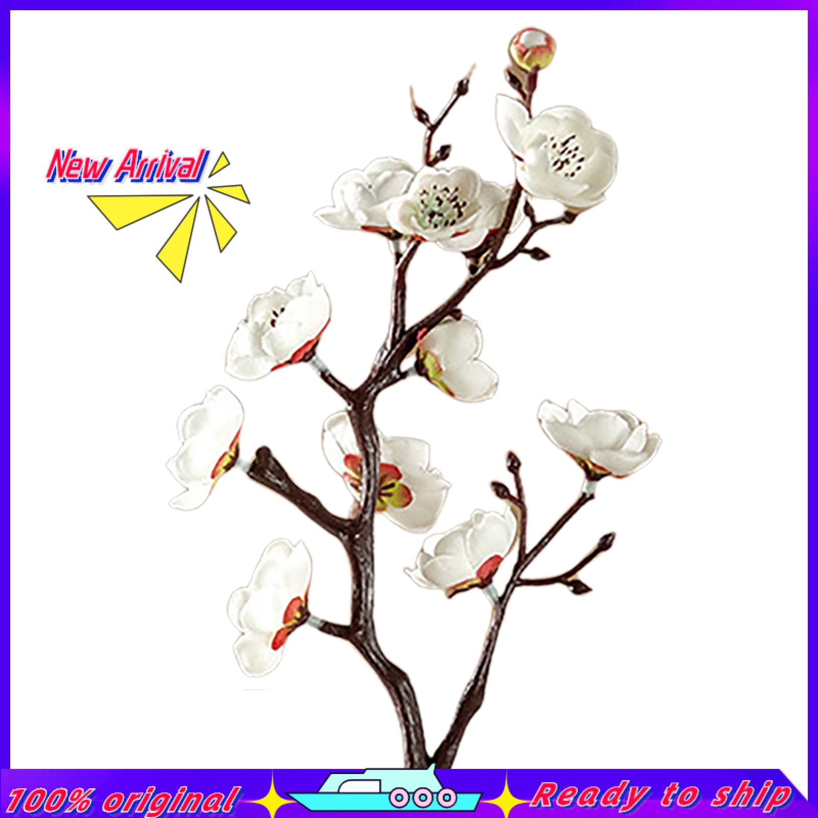 Artificial Plum Blossom Decorative Photo Props Faux Silk Flower Wedding Artificial Bouquet for Office