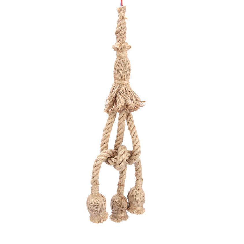 Lamp Hemp Rope Vintage Holder 0.5M / 1.6Ft E27 Pendant Bulb for Chandelier Living Room