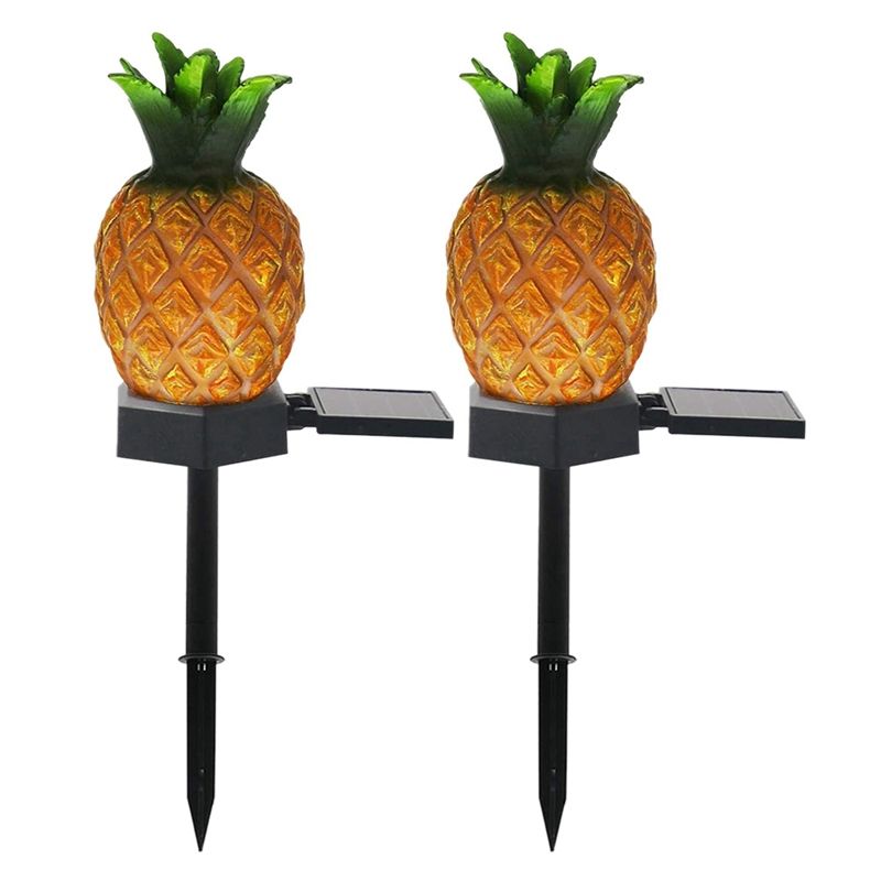 JAERBEE 2 Pcs Solar Decorative Street Light Modern Courtyard Outdoor Waterproof Lawn Ground Plug Light Solar Lighting