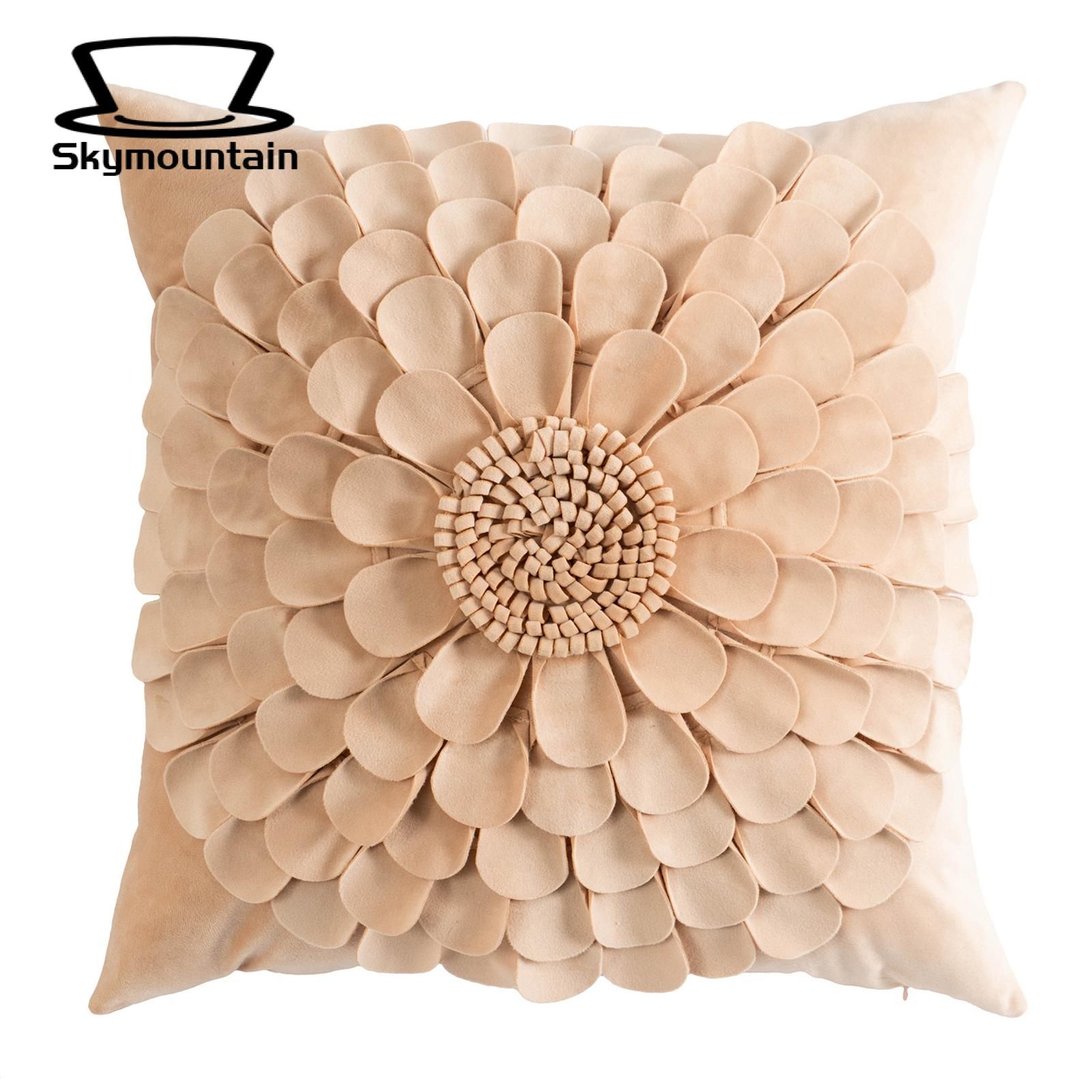 Skymountain Pillow Cover Invisible Zipper Comfortable Romantic Stereo Throw Pillow Case