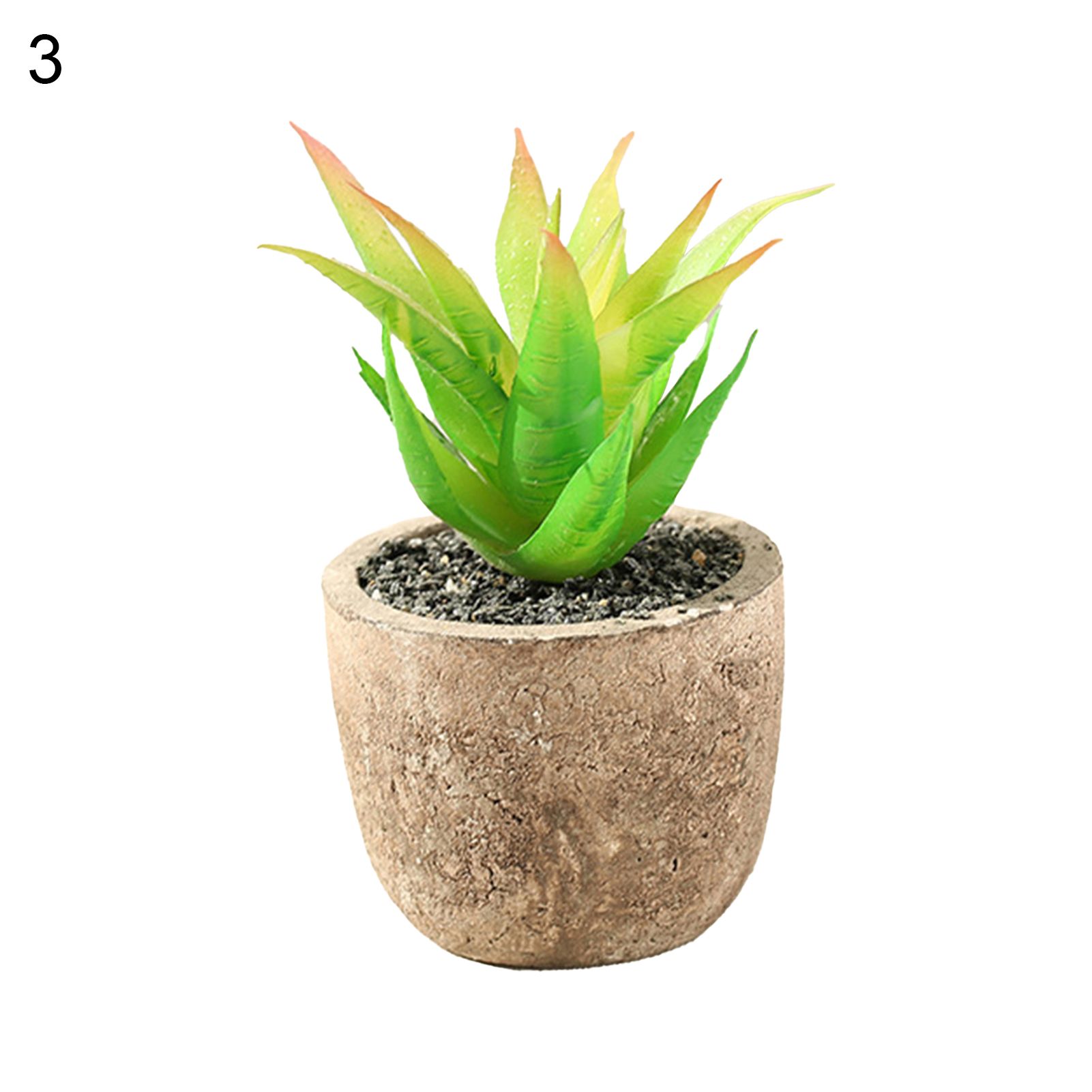 Fake Plant Pot Long Lifespan Mini Assorted Green Fake Succulent Fake Potted