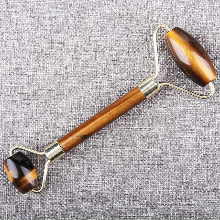 Natural Amethyst crystal opal Stone jade Slimming Massager Roller Carved Gua Sha Scraping Tool Purple Massage Stick
