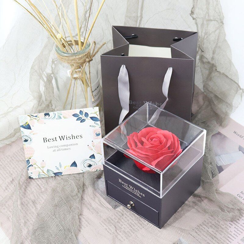 ROSE SPACE Jewelry Box Rose Gift Artificial Flower Christmas Gift For Mom Artificial Flower Birthday Girlfriend Valentines Gift