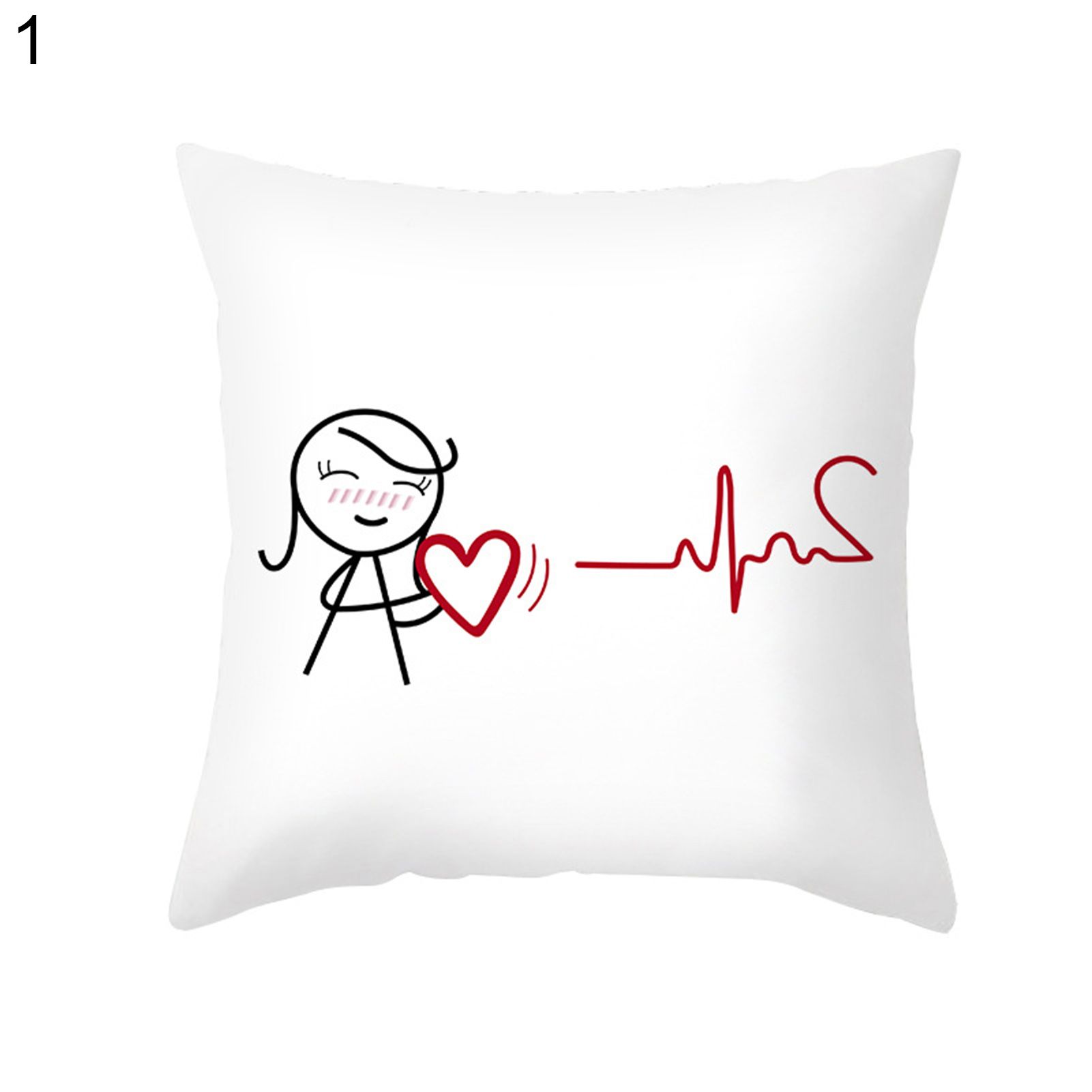 low Sham Clear Pattern Decorative Love Printed Cushion Sofa Throw Cover