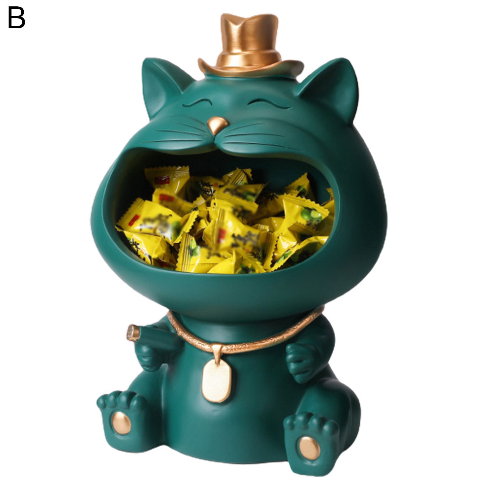 Livecity Storage Box Eye-catching Large Capacity Resin Dog Figurine Earring Jewelry Ornament Organizer for Home