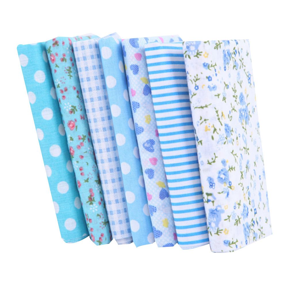 Yfashion 7Pcs Cotton Fabric Printed Sewing Quilting Fabrics for Patchwork Needlework DIY Handmade Accessories 50x50cm