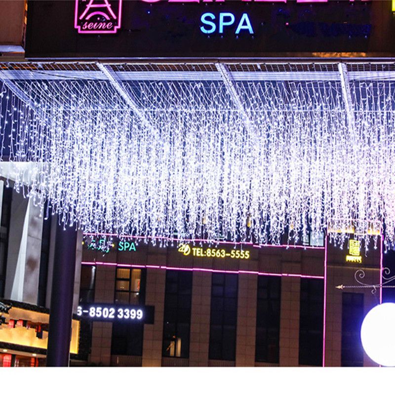 Yfashion 4Mx0.6M 96LEDs Curtain Icicle String Light with 8 Modes for Party arden Stage Decor with Plug