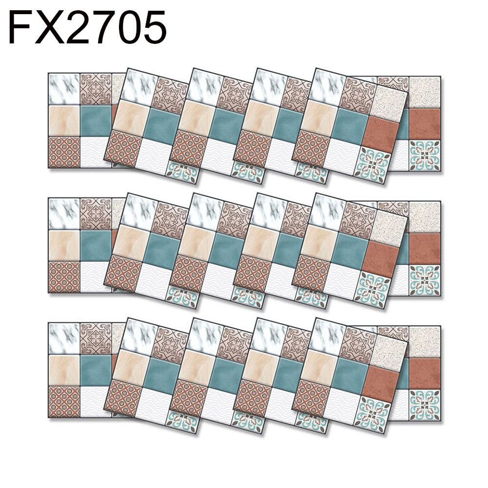 18Pcs Waterproof Simulation Tile Wall Sticker Removable Decal Bathroom Decor
