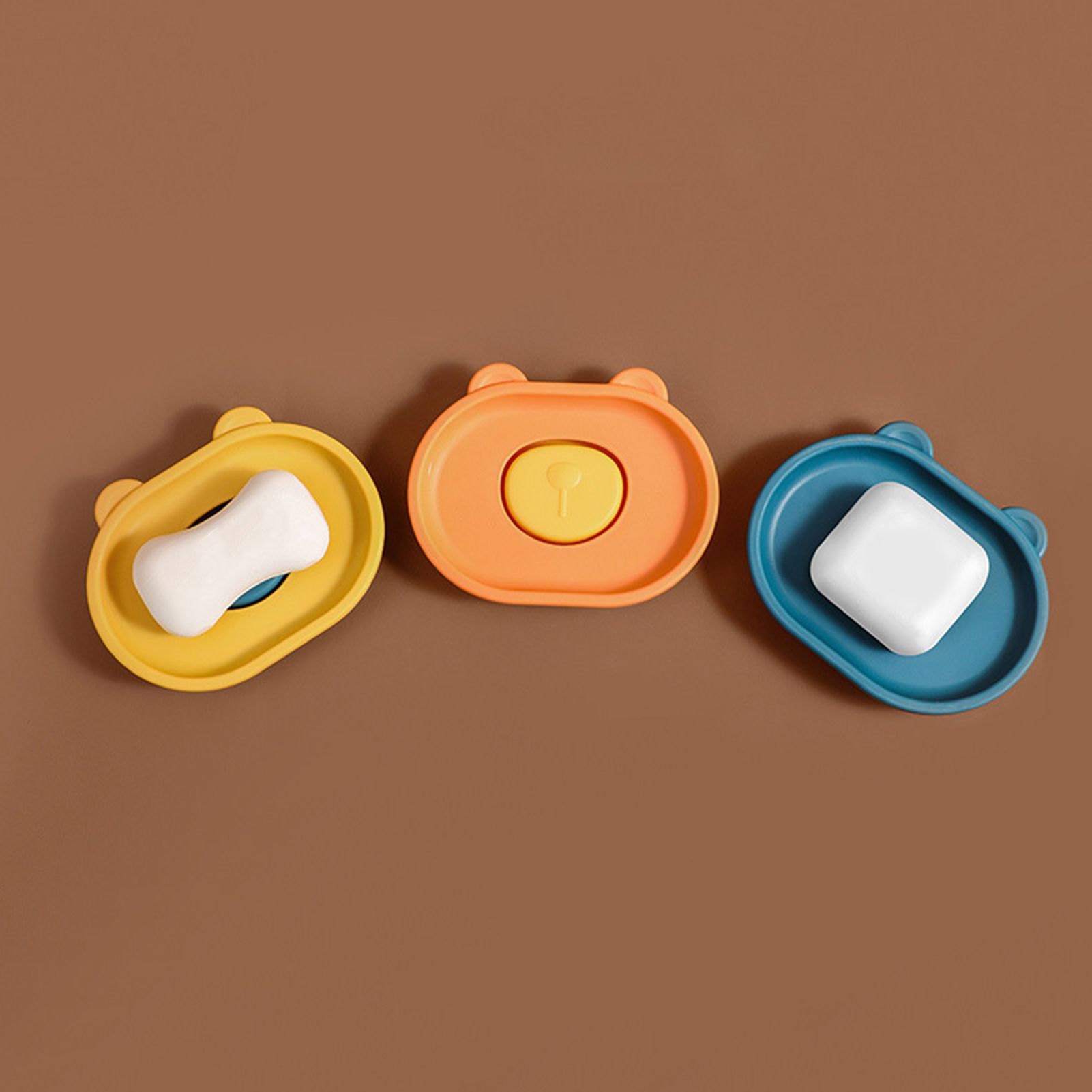 Soap Box Multifunctional Self Draining Cartoon Bear Soap Holder