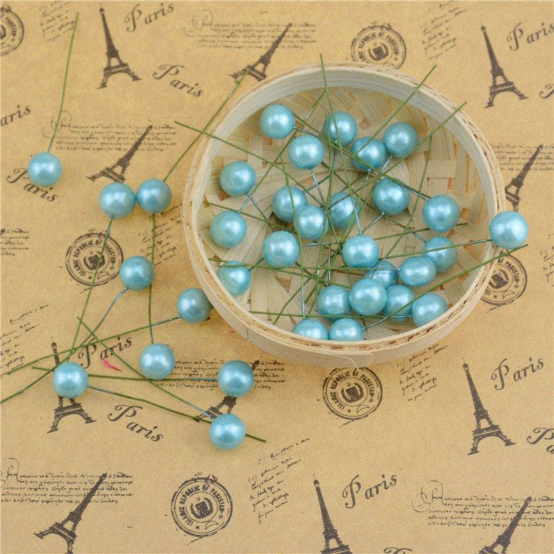 40pcs/lot mini plastic Artificial flower pearl stamens small berries cherry pearlescent wedding DIY gift boxes decorated wreaths