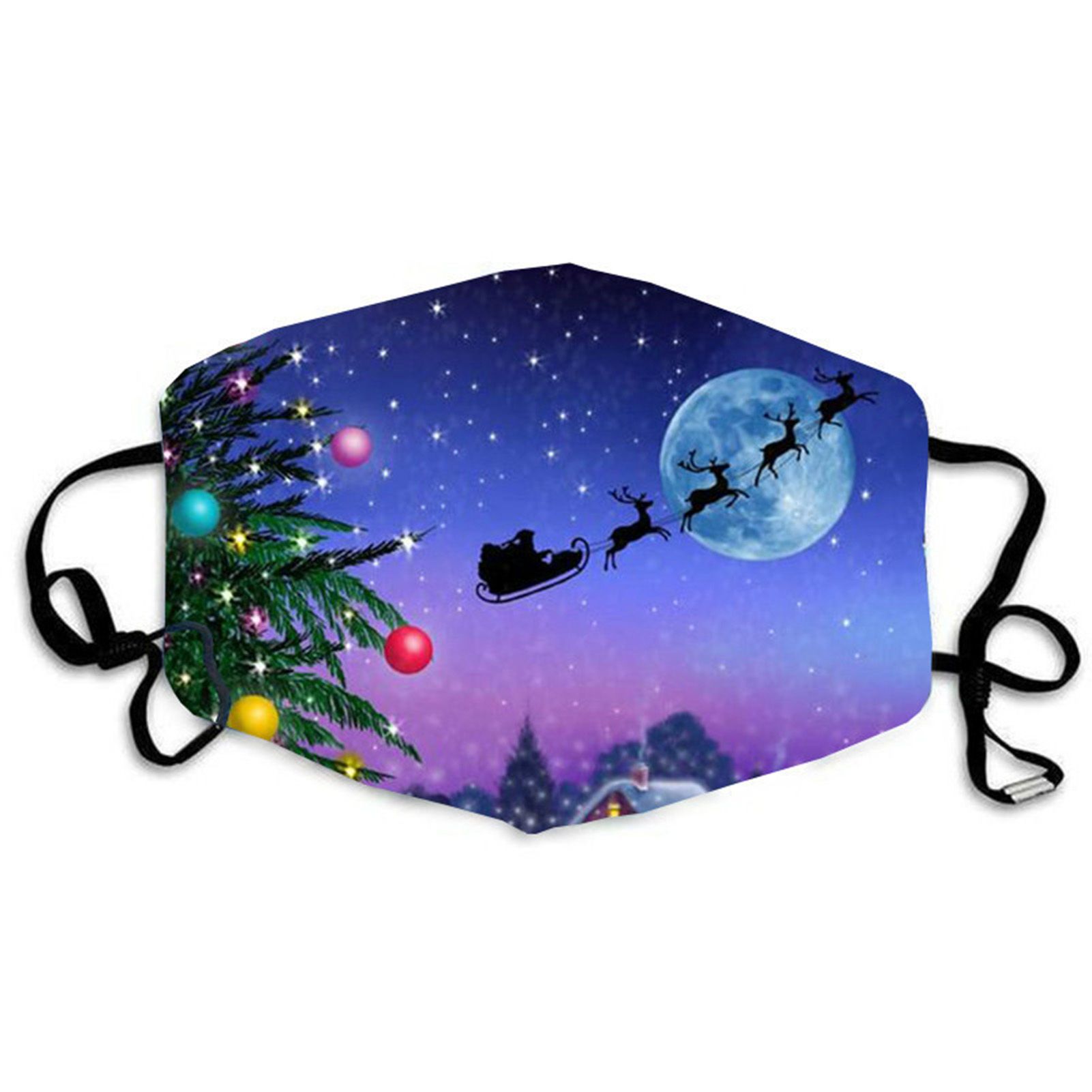 Christmas Children Adult Xmas Printed Dust-proof Haze-proof Washable Face Cover