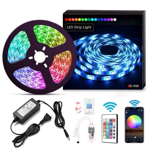 RGB Led Strip Light with remote & Adapter (16.4 Feet 300LED 16 Colour)