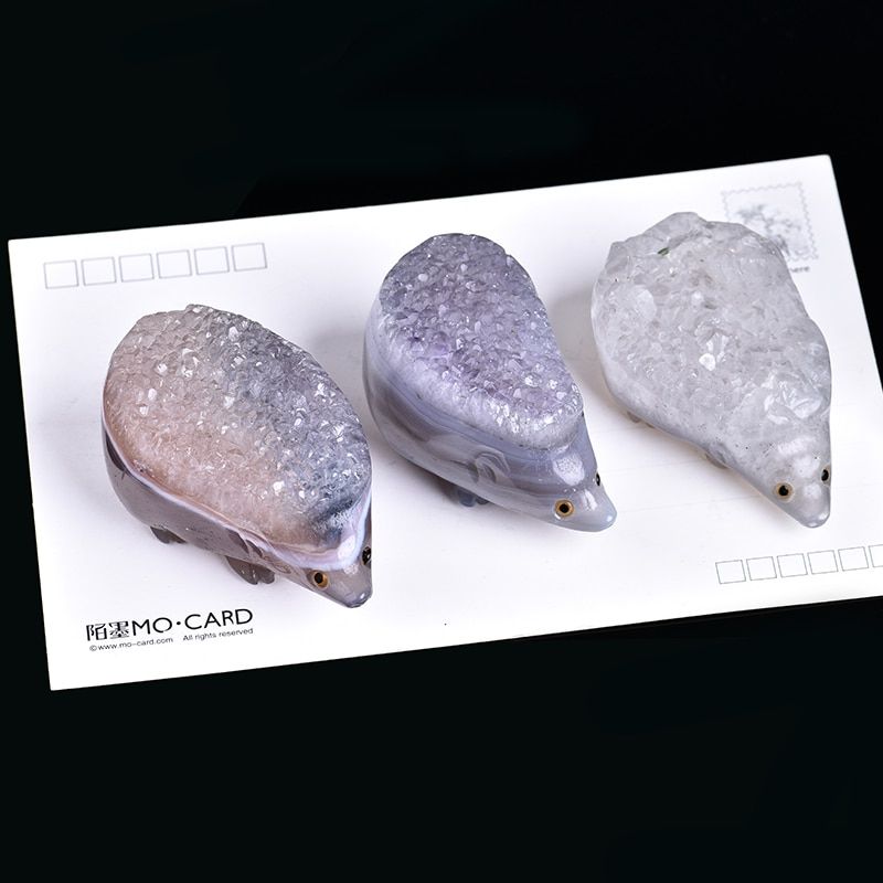 1PC natural crystal agate hedgehog quartz crystal ore magic cure crystal agate available home decoration DIY gift party gift