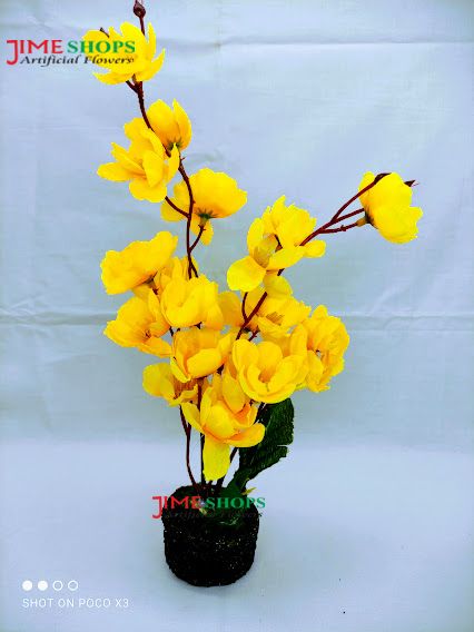 Artificial Cherry blossom Flower & Plant in Iron Tob --11 Inc For Home Or Office Decoration
