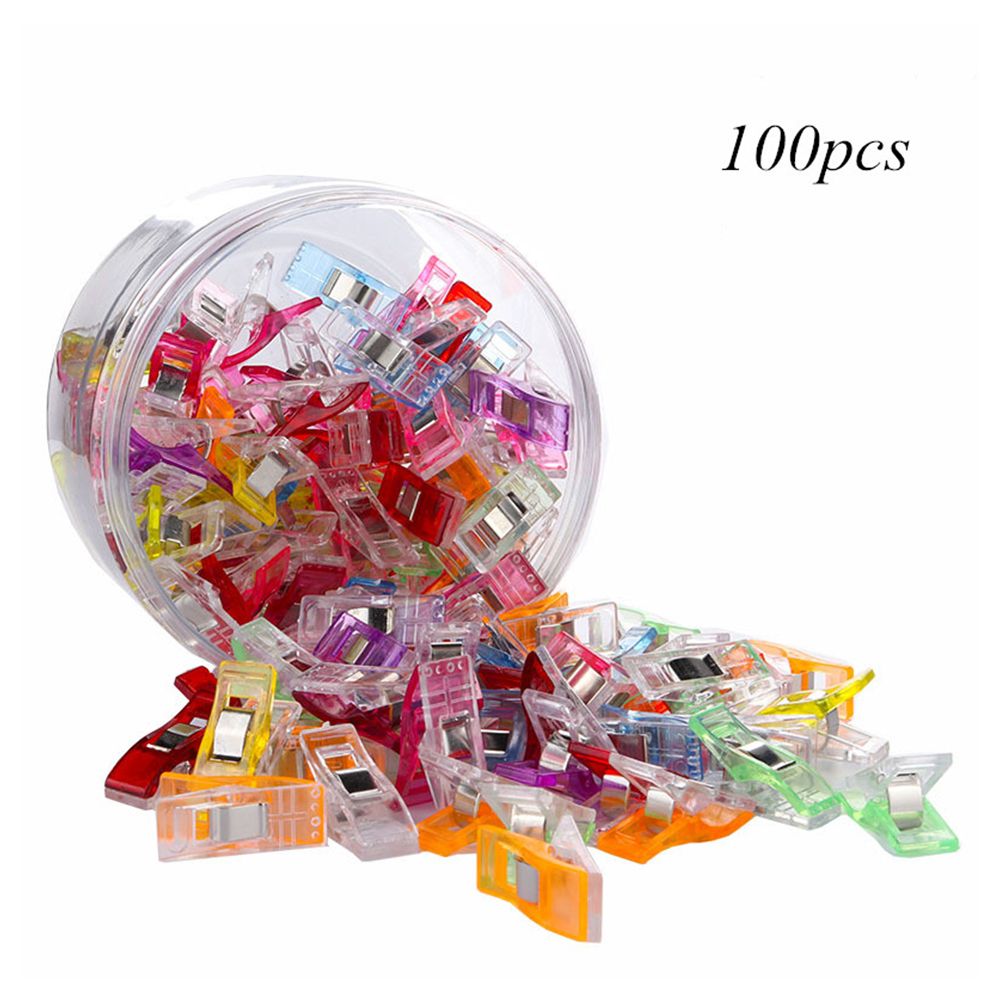 Yfashion 100pcs/box Sewing Clips Multicolor Plastic Hemming Positioning ools DIY Sewing Accessories