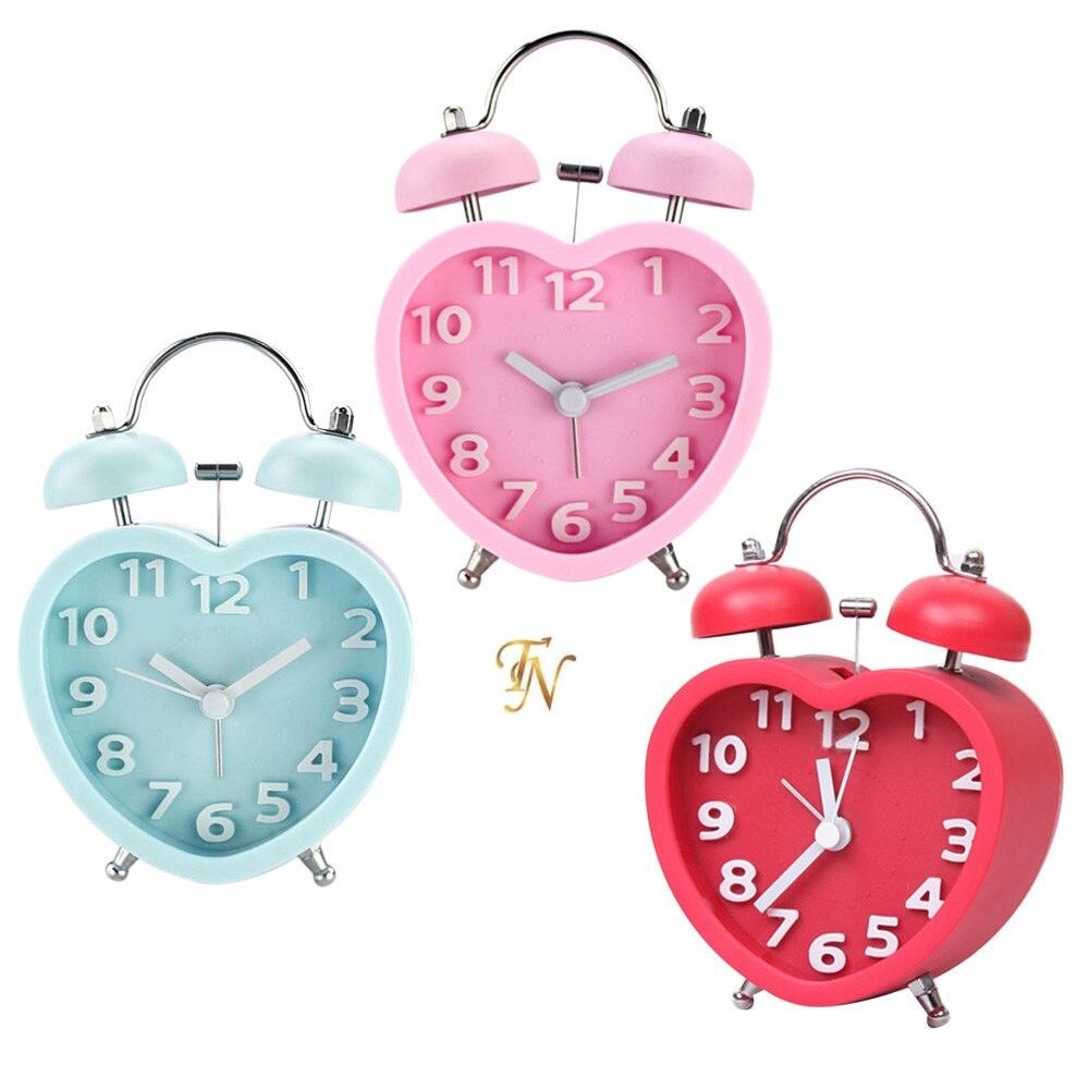 Heart-Shaped Metal Alarm Bed/Table Clock - Wall Clock - Wall Clock