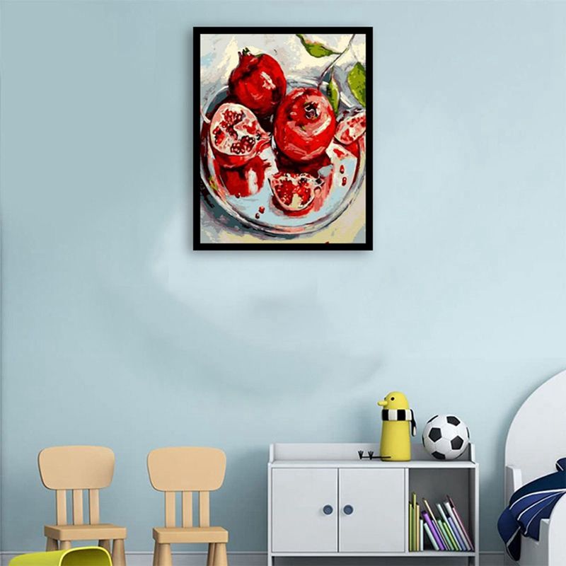 Digital fluid Painting on Canvas Painting By Numbers Decorative Picture Abstract Still Life of Fruit-Pomegranate