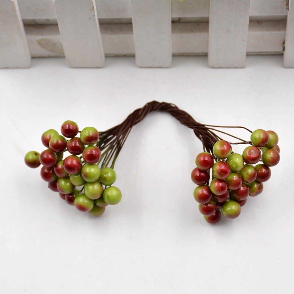 50pcs Artificial Flower Christmas Xmas Foam Berry Bacca Bouquet For Wedding DIY Scrapbooking Decorative Wreath Fake Flowers
