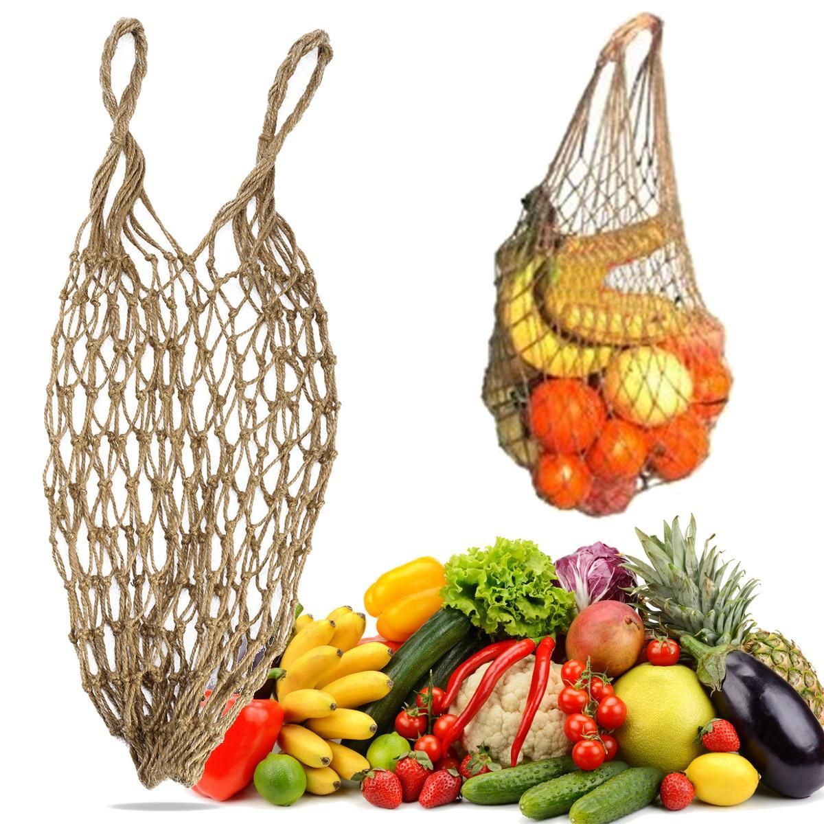 1pcs Mesh Bag Jute String Net Bags Shopping Short Handle Re-Usable Storage Bag
