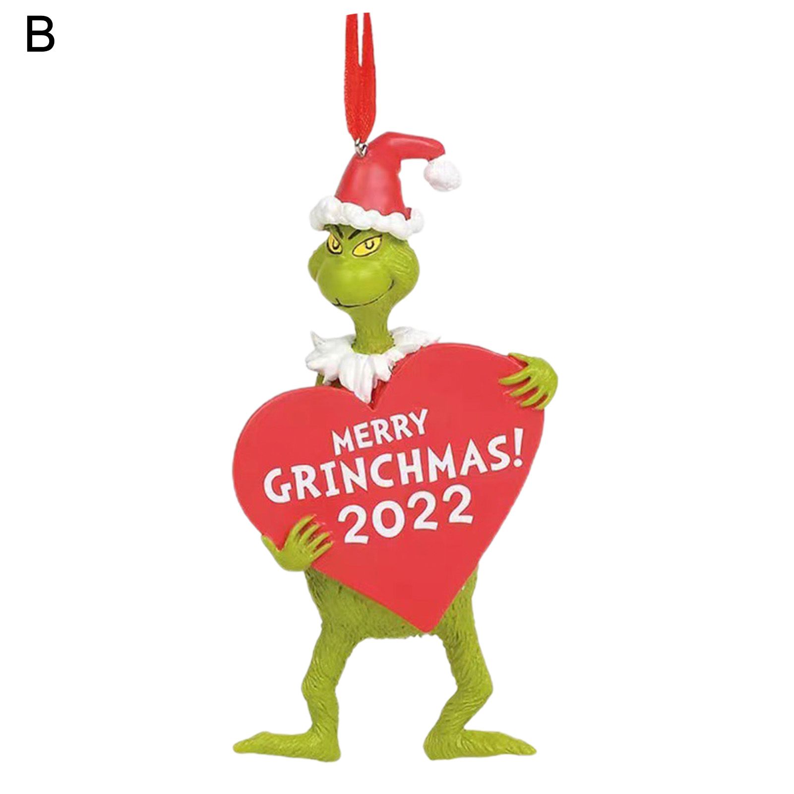 Christmas Ornament Stylish Green Haired Grinch Christmas Decoration