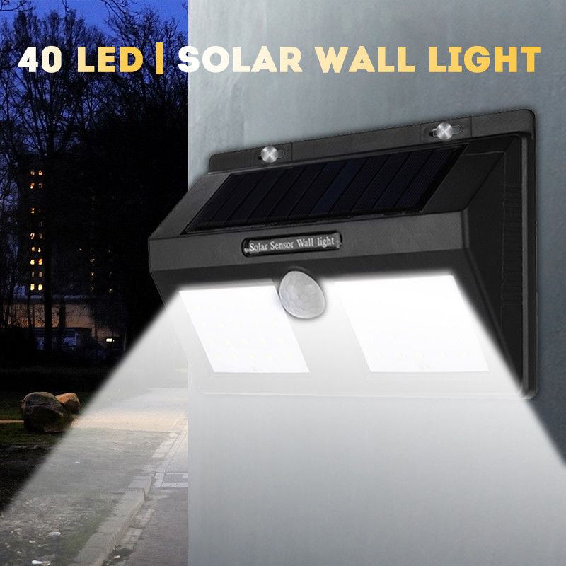 Common 40LED Solar Power PIR Motion Sensor Wall Light Outdoor Garden Security Lamp IP65