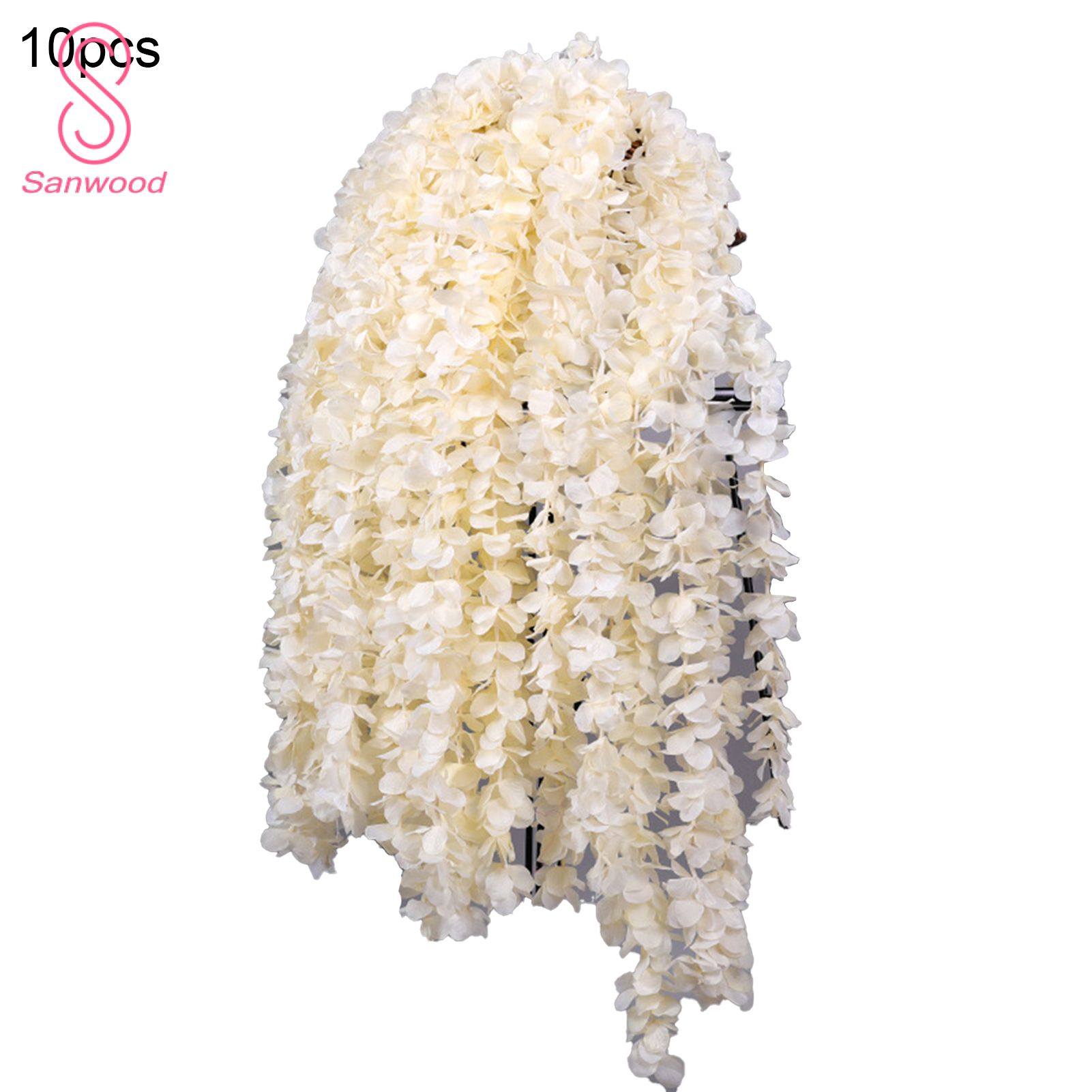 10Pcs Artificial Flower Vine Hanging Simulation Fabric Colorful Faux Flower for Wedding