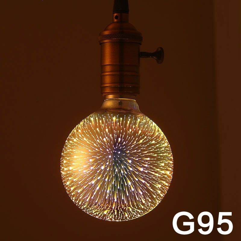 3D LED Bulb E27 3D Decoration Light AC110V 220V Holiday Creative Lamp ST64 G95 A60 G80 G125 Novelty Lamp Christmas Decoration
