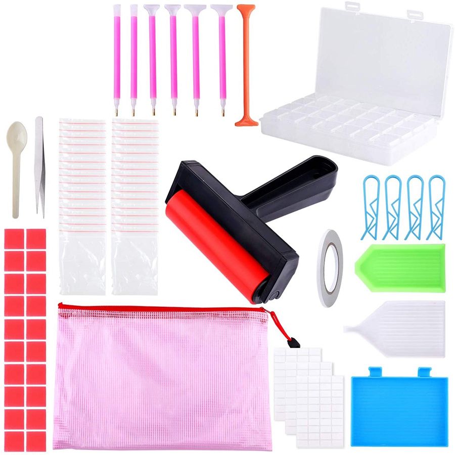 73 Piece of 5D Diamond Painting Tool Accessory Set with Diamond Painting Roller and Box,Suitable for Adults and Children
