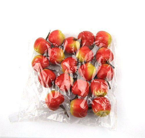 20Pcs/bag Mini Simulation Super Small Apples Foam Plastic Fake Artificial Fruit Model House Party Kitchen Wedding Decoration