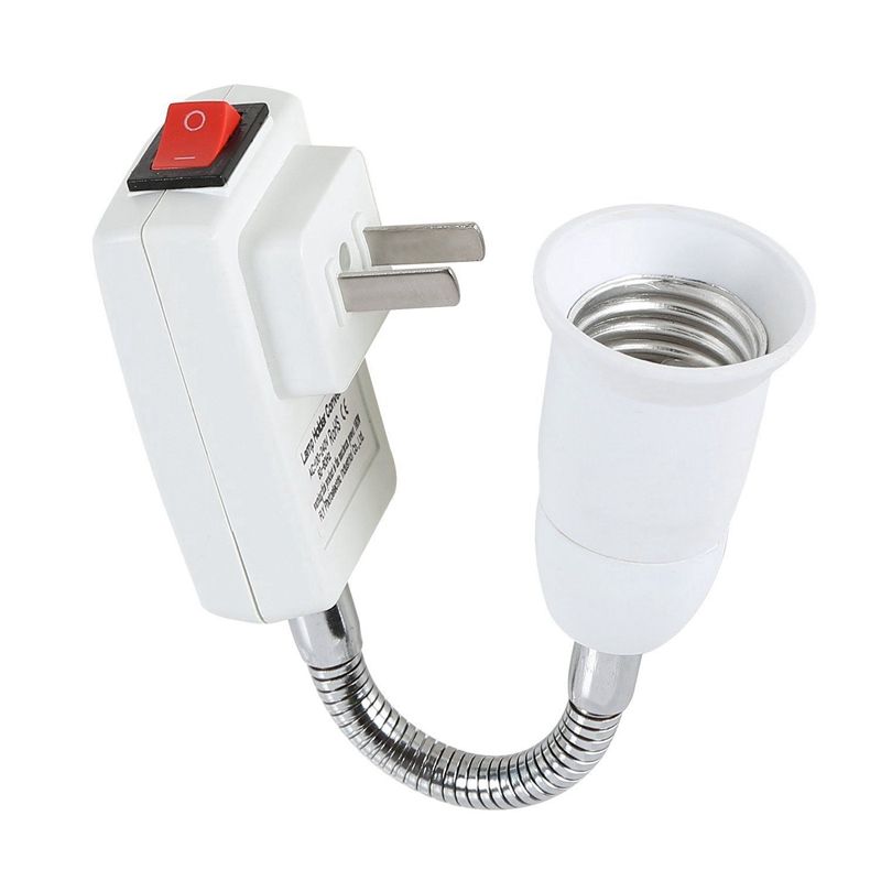 5X E27 Socket Adapter with On/Off Switch to US Plug,Flexible Extension Lamp Bulb Holder Converter
