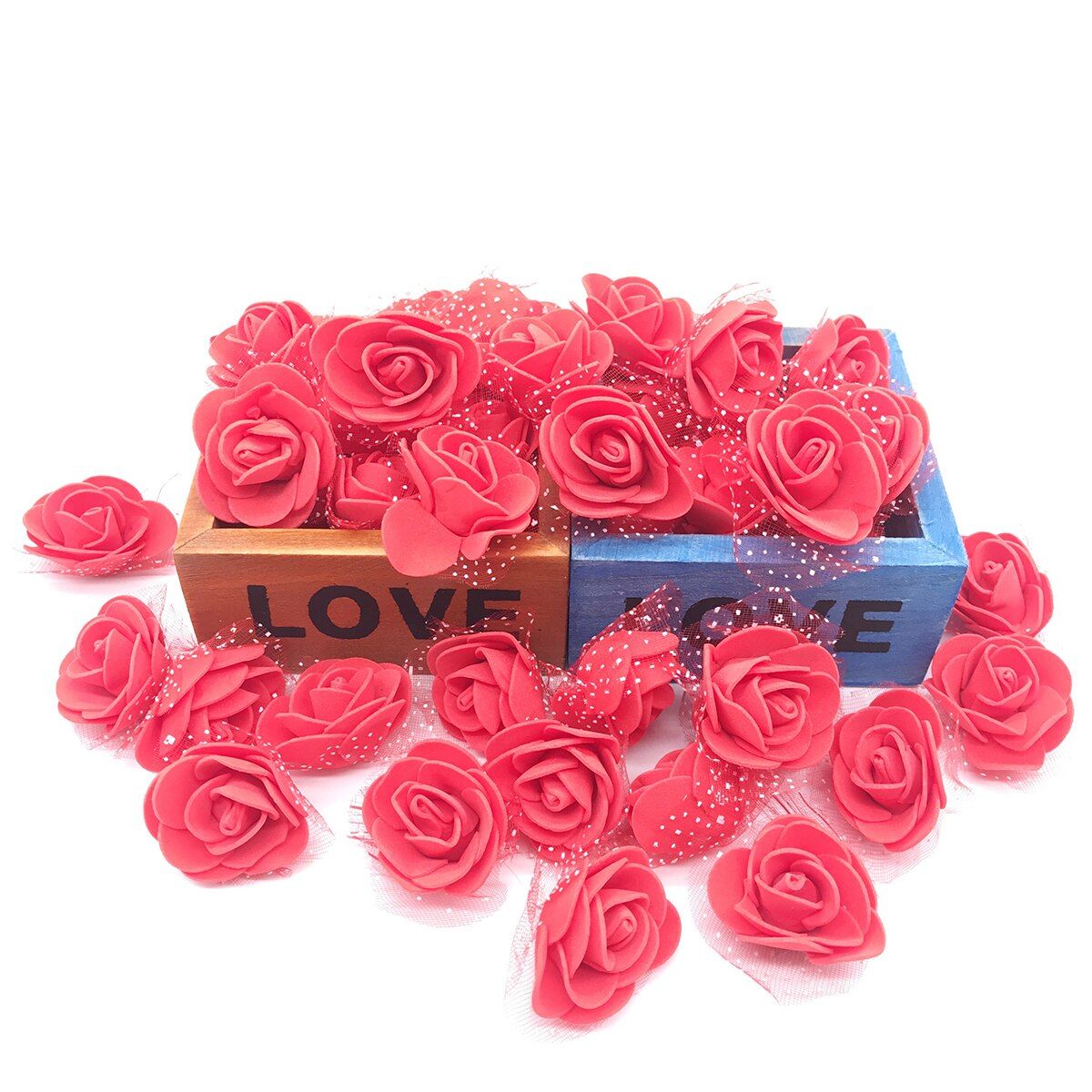 100Pcs/lot 3cm DIY Handmade Foam Flowers 3cm Rose Flower Head Artificial PE Foam Rose Wedding Decoration Scrapbooking Crafts