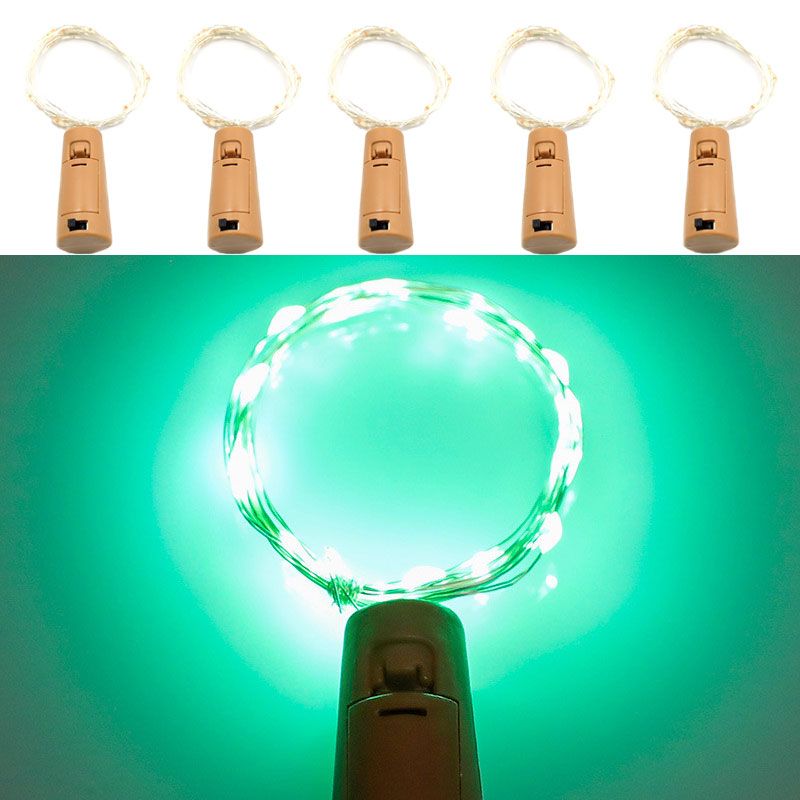 Navidad 2021  Bottle Stopper Led Copper Wire Fairy Light String Garland Christmas Holiday Wedding Decoration New Year 2022--green light--1m 10leds