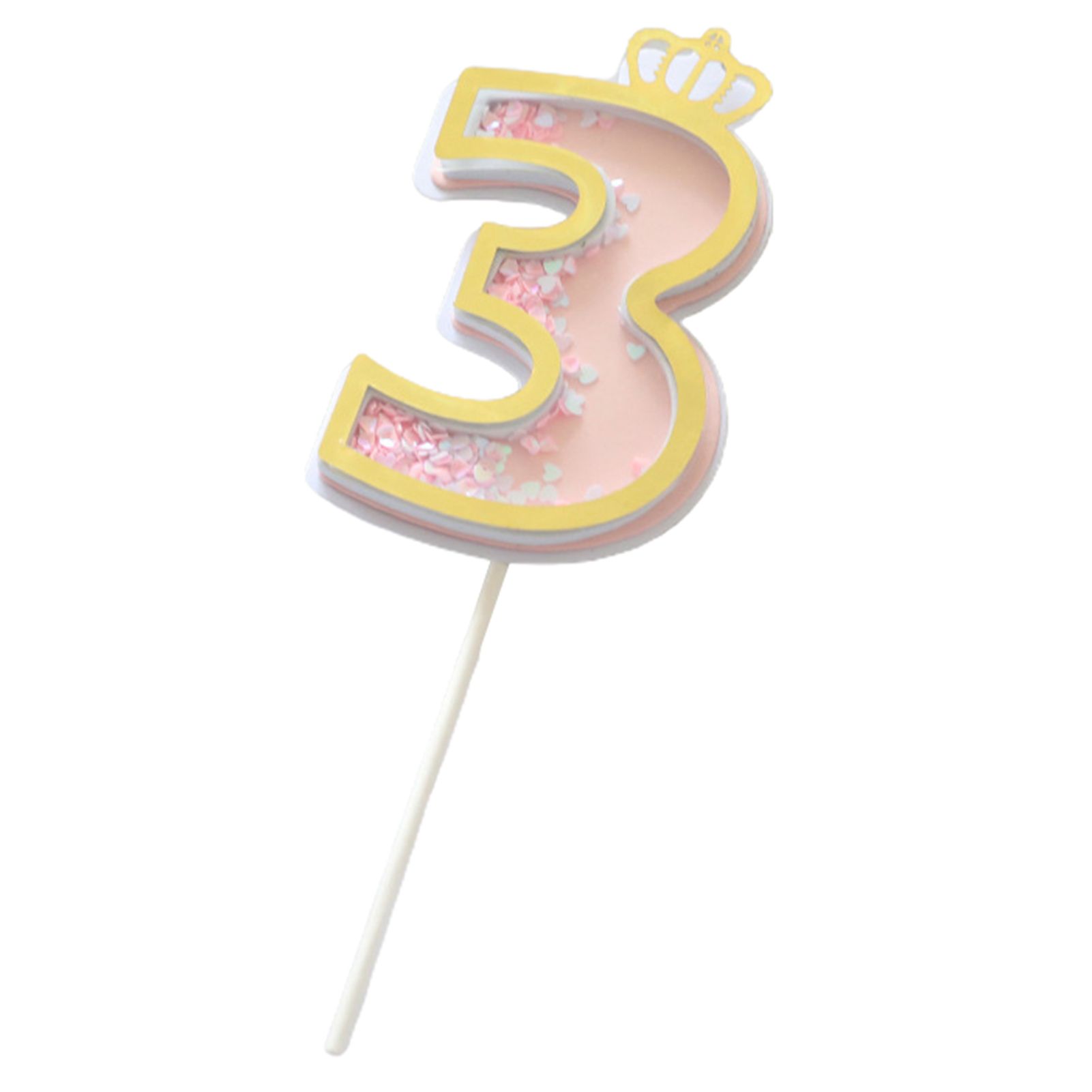 0-9 Number Cake Topper Glittery Adorable Sequins Digital Birthday Cake Insert Cards Party Supplies