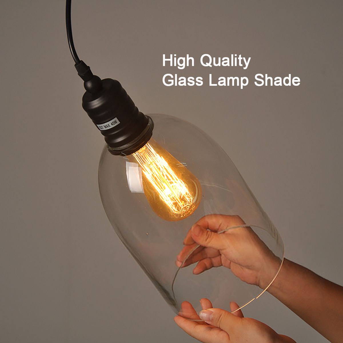 Decor Living Modern Ceiling Light LED Pendant Lamp Glass Dining Room Chandelier Fixtures Modern Vintage Industrial Retro Loft Glass Ceiling Lamp Shade Pendant Light