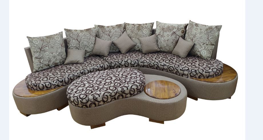 CORNER/Oval Shape SOFA S-990 Segun WOOD SOFA,Wood Color