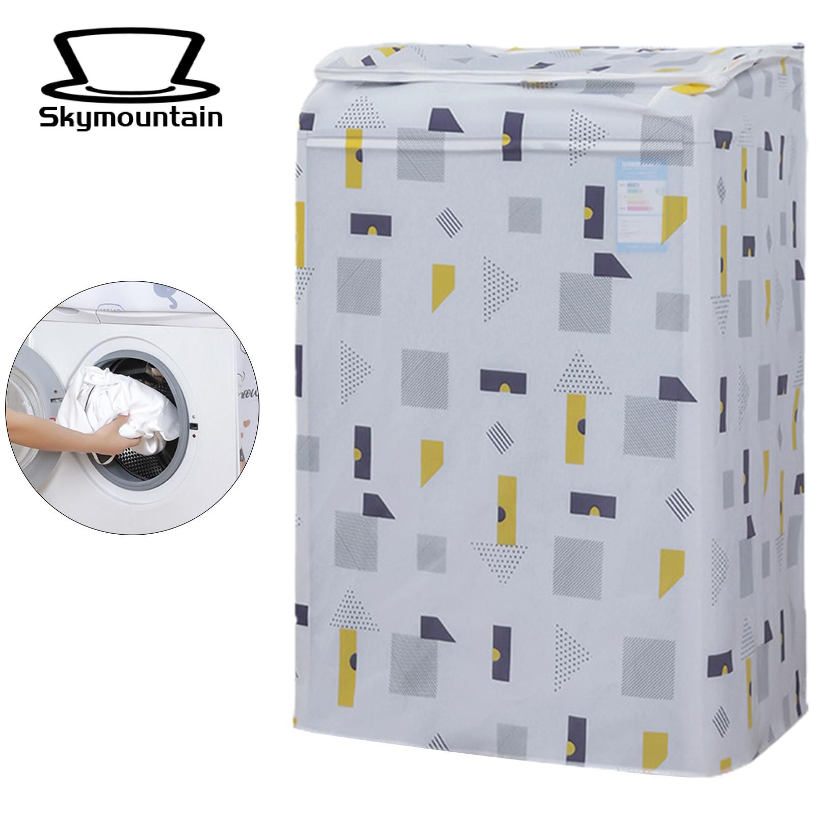 Skymountain Washer Cover Zipper Closure Floral Printing Washing Machine Protector
