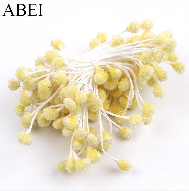 100pcs/lot 5mm Shiny Glass Flower Stamen Pistil Floral Wedding Cake Scrapbooking Cards Decoration Artificial Flower DIY Material