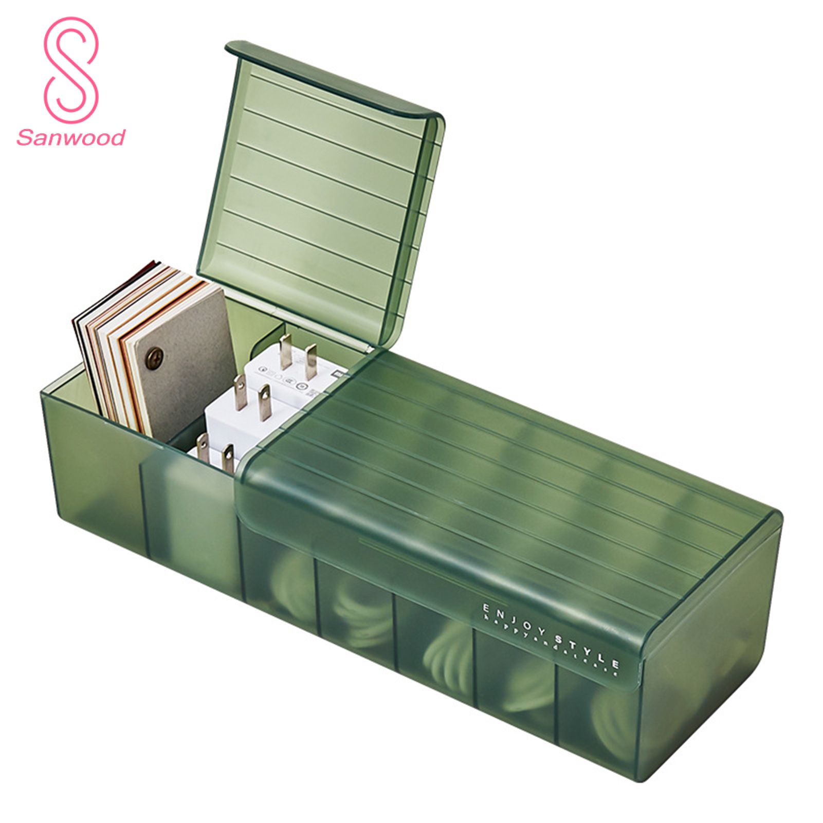 Cable Organizer Shockproof 7 Grids Table Securing Cable Storage Case