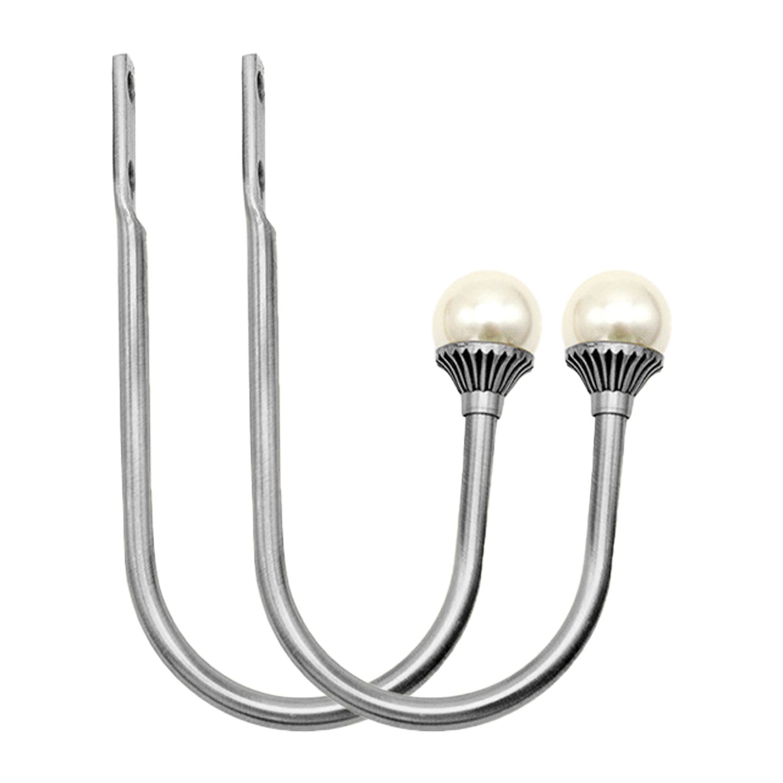 1 Pair Drape Holder Wall Mounted Glittery Aluminum Curtain Holdbacks U Shaped Hooks for Home