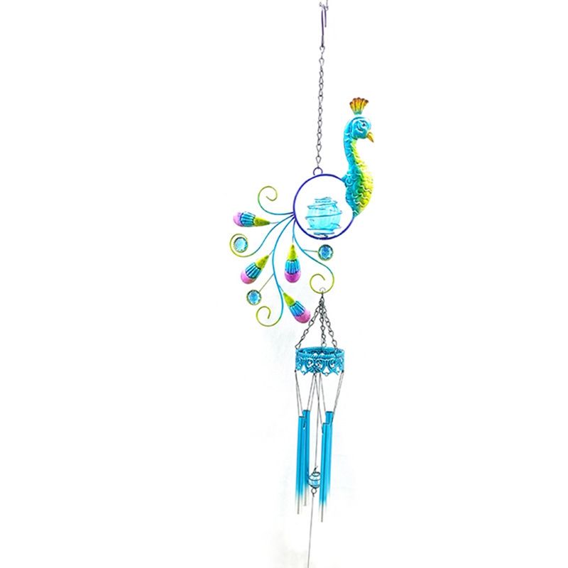 Wind Chimes,Solar Peacock Wind Chimes,Waterproof Automatic Color Change At Night,for Courtyard Garden Home Decoration