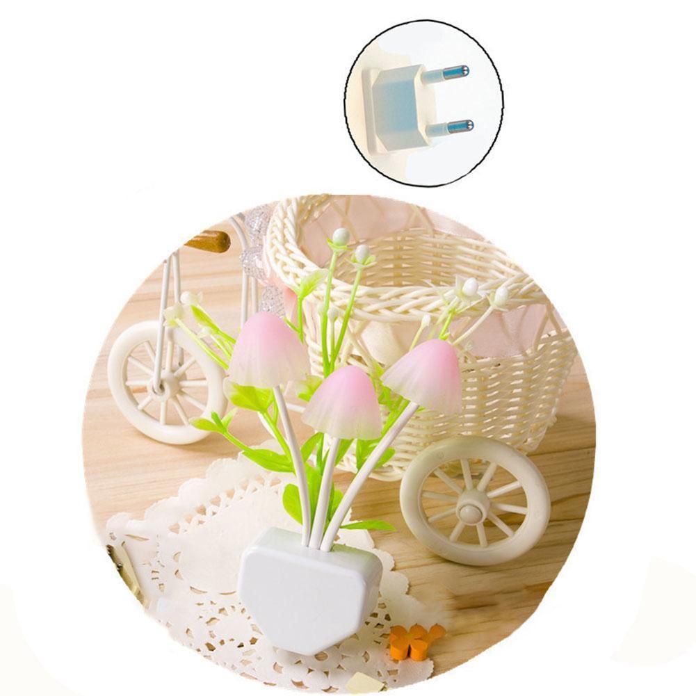 LED Intelligent Light Control Mushroom Fungus Night Light 7 Colors Changing&Warm Light Baby Sleep Bedside Lamp