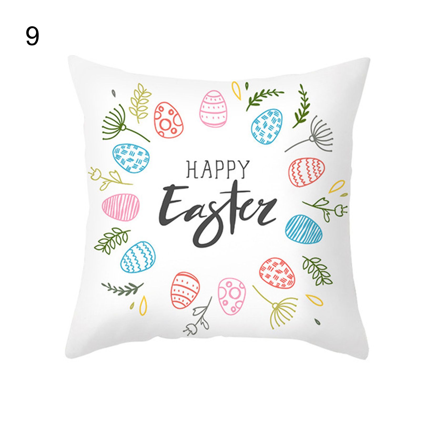 Easter Bunny Garland Print Pillow Case Sofa Pillowslip Staff Gift Bedding Decor