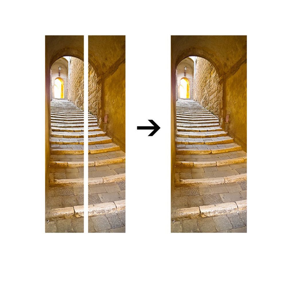 3D Stone Steps Cave Home Bedroom Decor DIY Wall Mural Art Door Sticker Decal