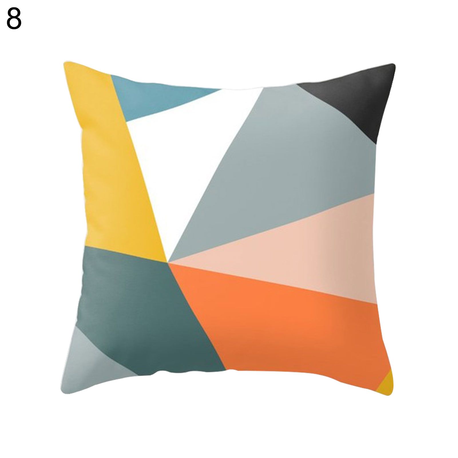 Geometric Shape Color Matching Pillowcase Bed Sofa Protective Cushion Cover
