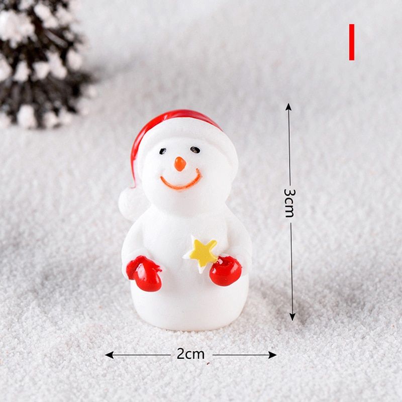 Mini Resin ChristDecoration Santa Claus Snowman Micro Landscape Model DIY Miniature Garden Figurines Home Decoration