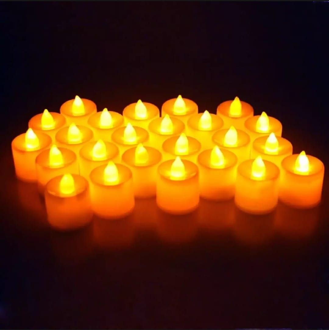 Party Decoration LED Candle Lamp - Golden 10 Piece