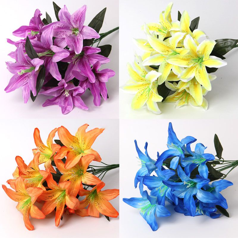 1pcs/pk Imitation Lily 10pcs Perfume Lily Holiday Party Supplies 40cm Faux Decorations Faux Dried Flowers