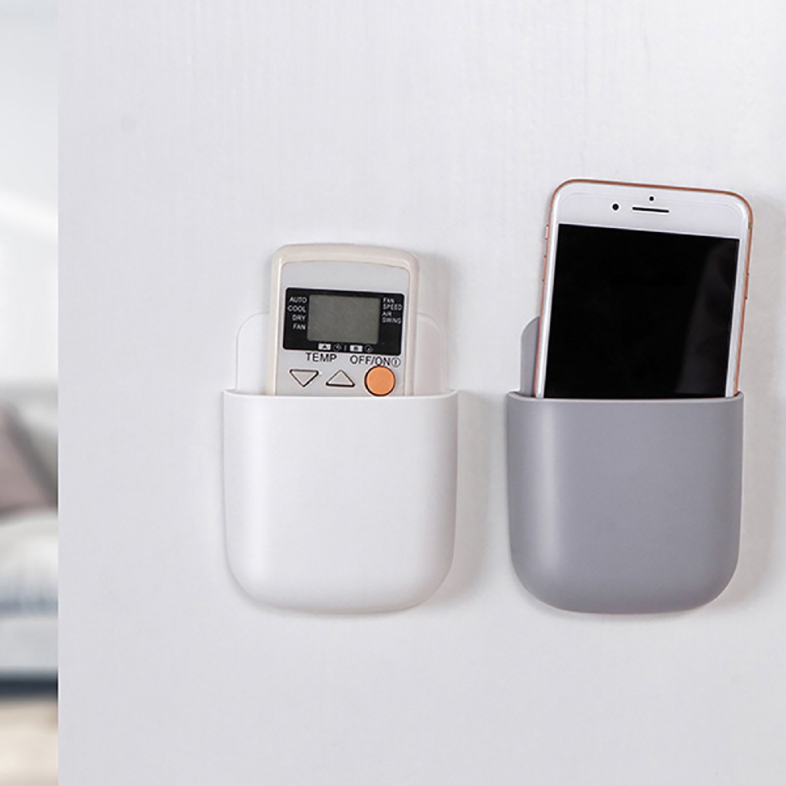 HelloWorld Storage Holder Arc Shape Wall Mount Remote Control Storage Box