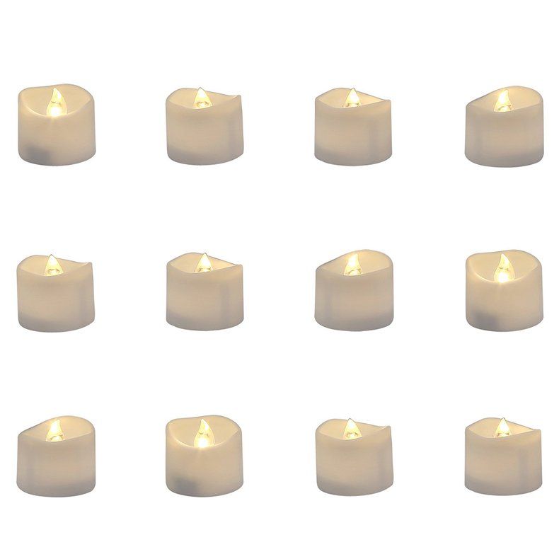 12pcs LED electronic candle light Realistic and bright flashing bulb -powered flameless LED tea light